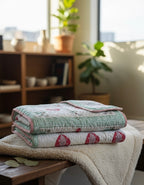 Floaty Dreams - 100% cotton Hand Made Artisnal Baby Quilt