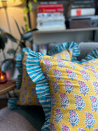 Yellow and Blue Cushion Cover