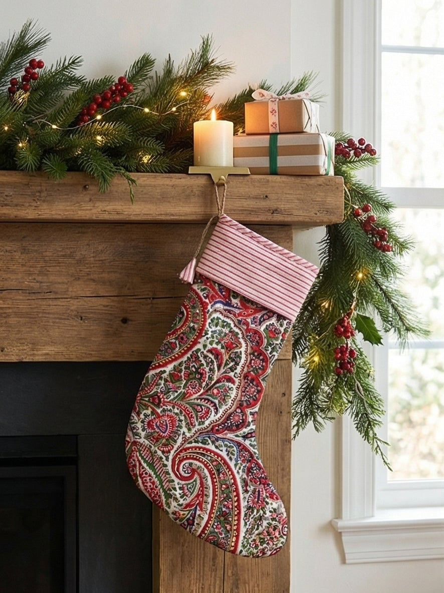 Cashmere Paisley Christmas stockings