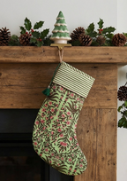 Spring Meadow Rose Christmas stocking