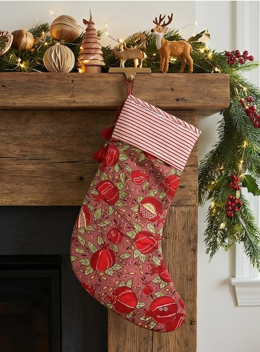 Winter Berry Vine Christmas Stocking