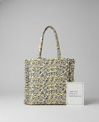Yellow Floral Ruffle Tote Bag