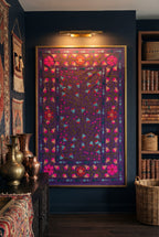 Hazy Horizon Hand-Embroidered Cotton Suzani Throw