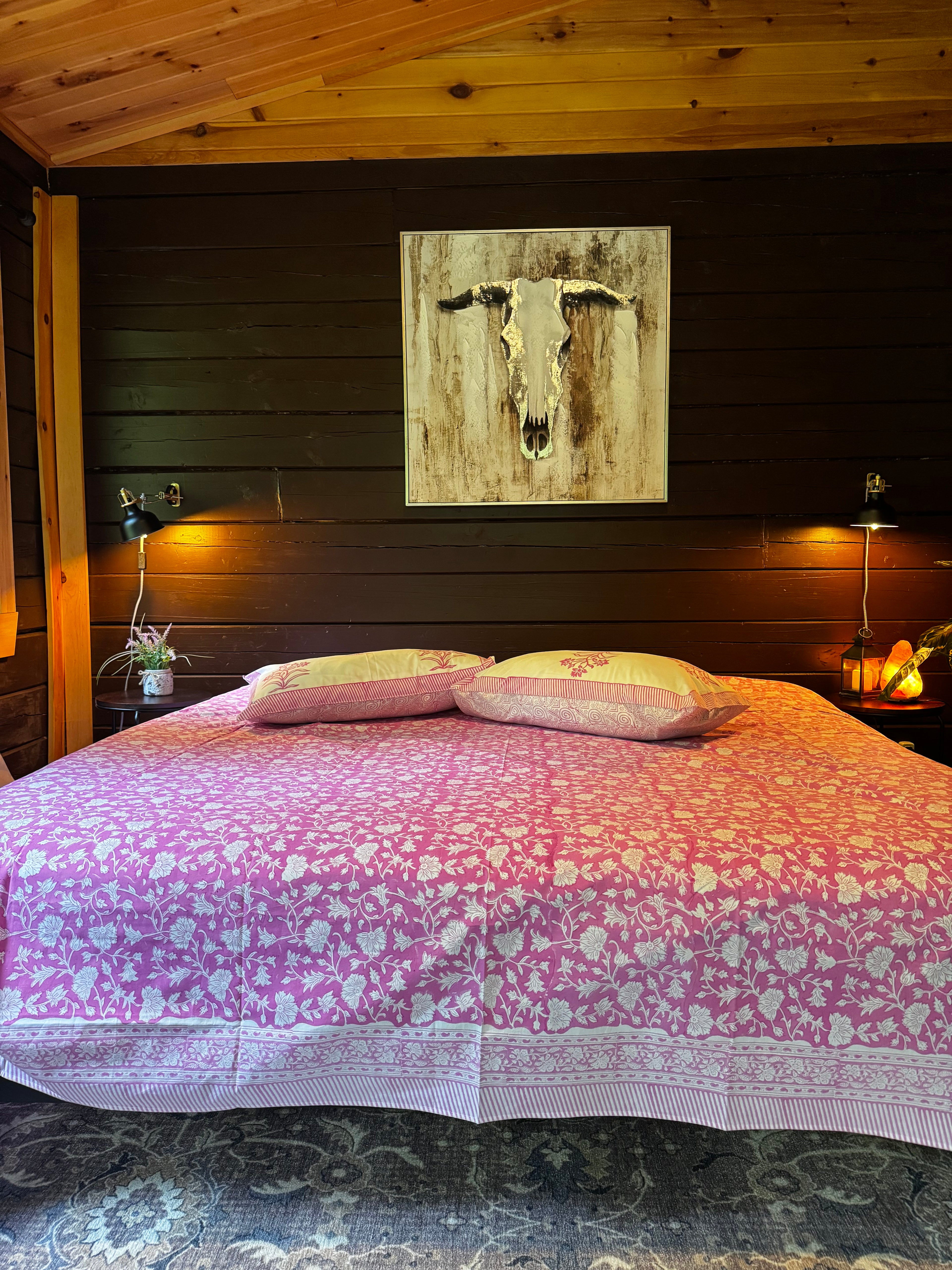 Verde Fern Hand Block Printed King Bedsheet