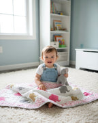 Elephant Dreams - 100% cotton Hand Made Artisnal Baby Quilt