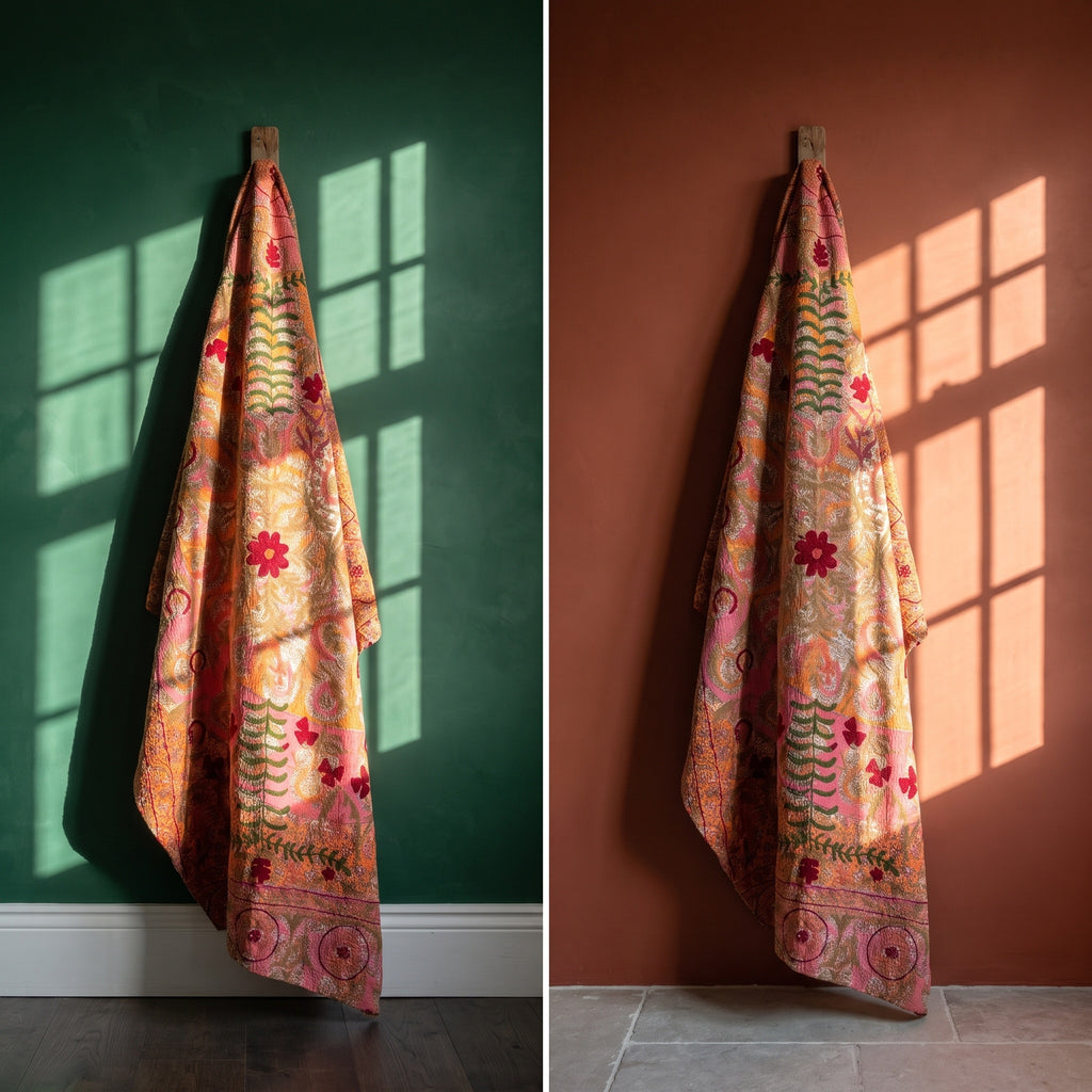 A Lily Luxury Vintage Suzani Kantha Throw