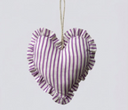 Heirloom Patchwork Heart Christmas Ornaments (Pack of 6)