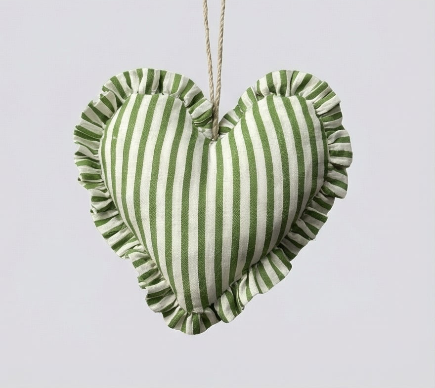 Heirloom Patchwork Heart Christmas Ornaments (Pack of 6)