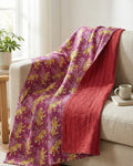 Wild Rose Safari Grand Kantha throw
