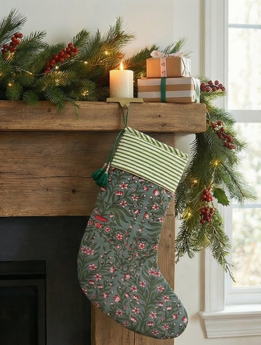 Smokey Vine Bloom Christmas stockings