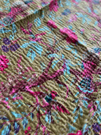 Lush Fern Cotton Reversible Kantha Throw