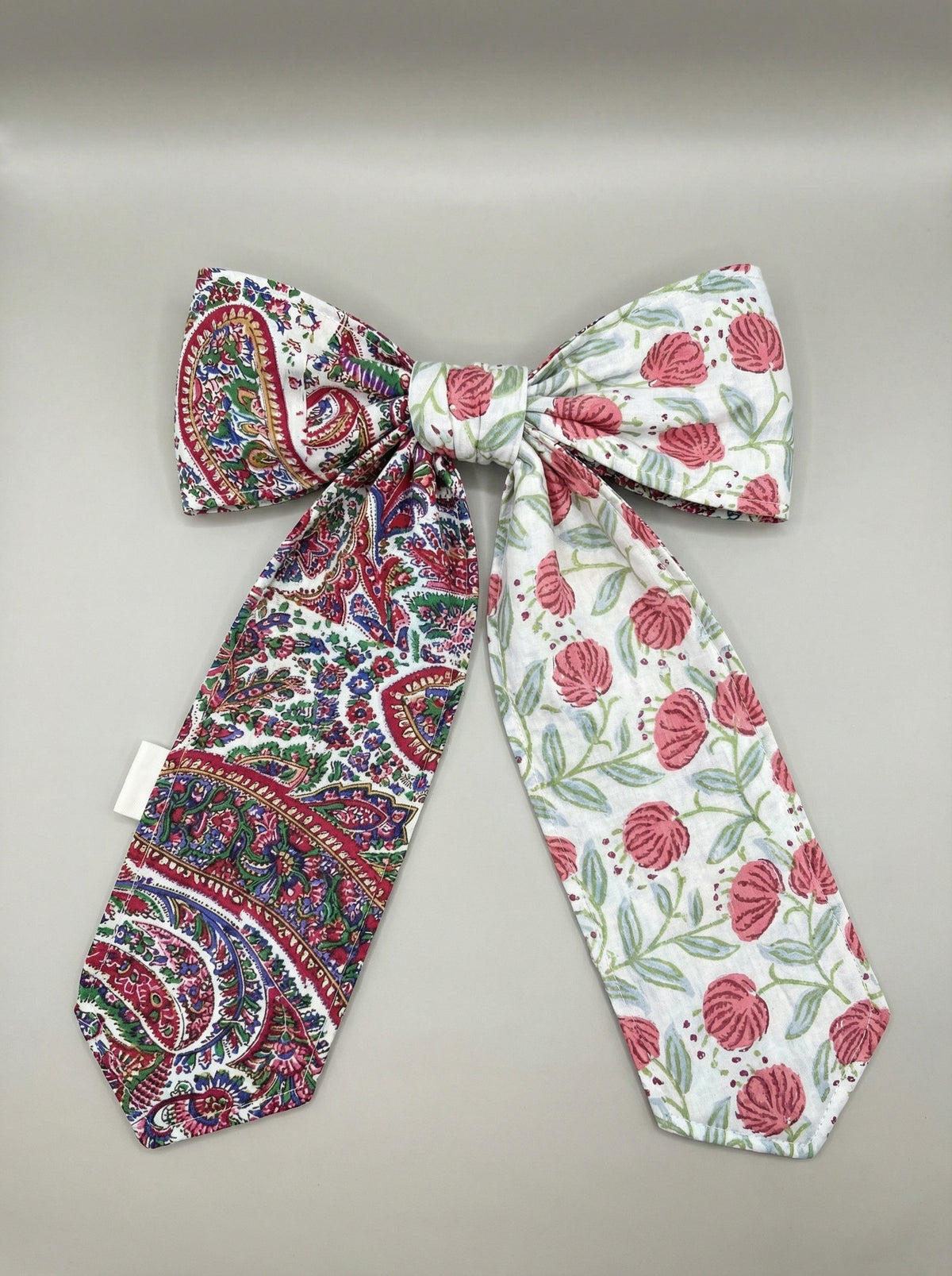Holly Gingham Patchwork Heirloom Christmas Topper Extra Big Bow