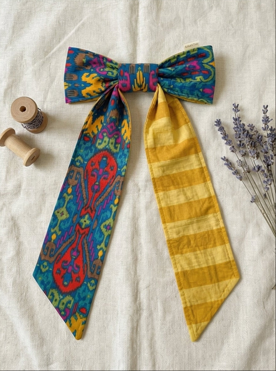 Kaleidoscope Patchwork Heirloom Christmas Topper Extra Big Bow