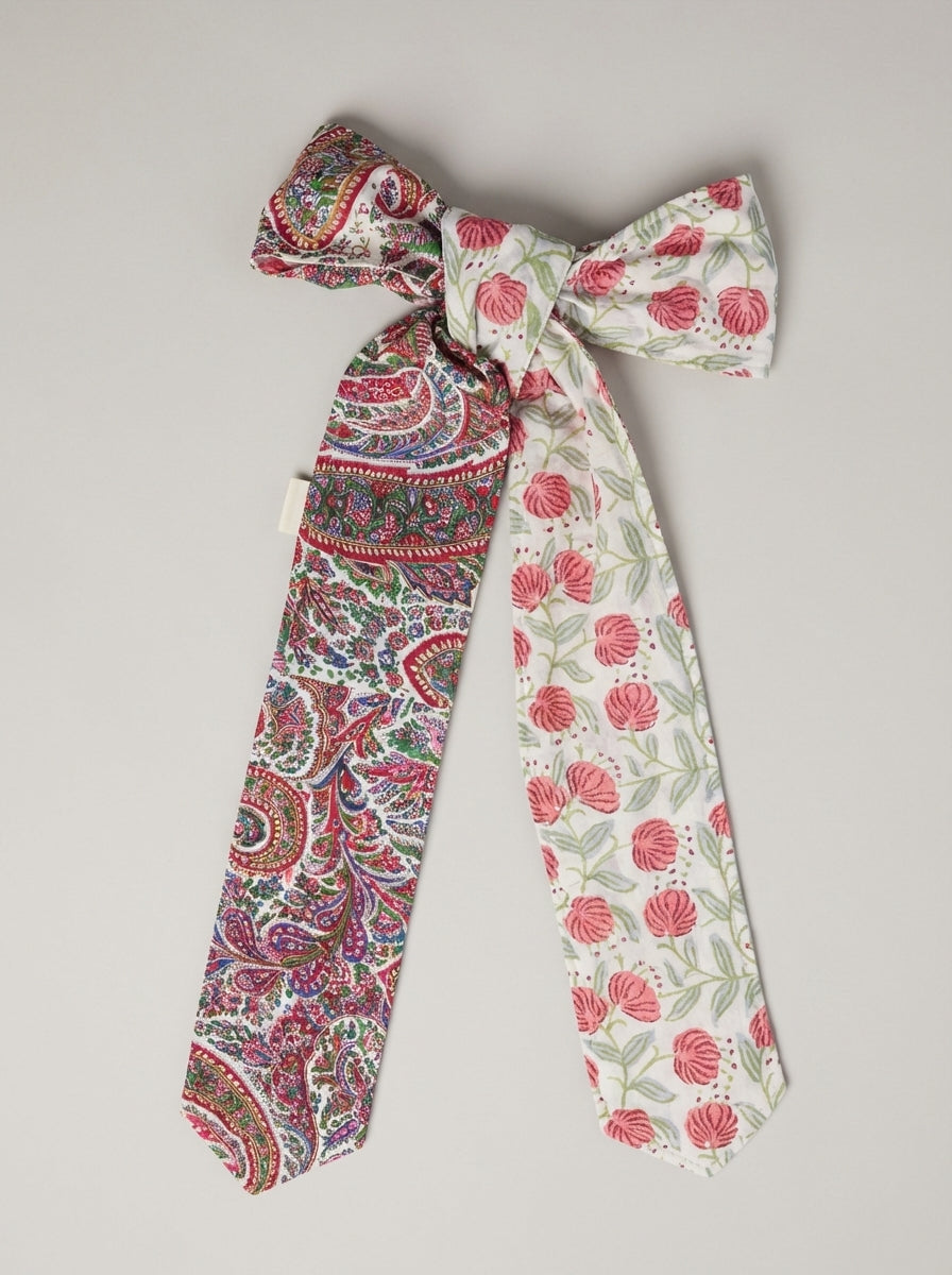 Holly Gingham Patchwork Heirloom Christmas Topper Extra Big  Bow