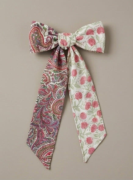 Holly Gingham Patchwork Heirloom Christmas Topper Extra Big  Bow