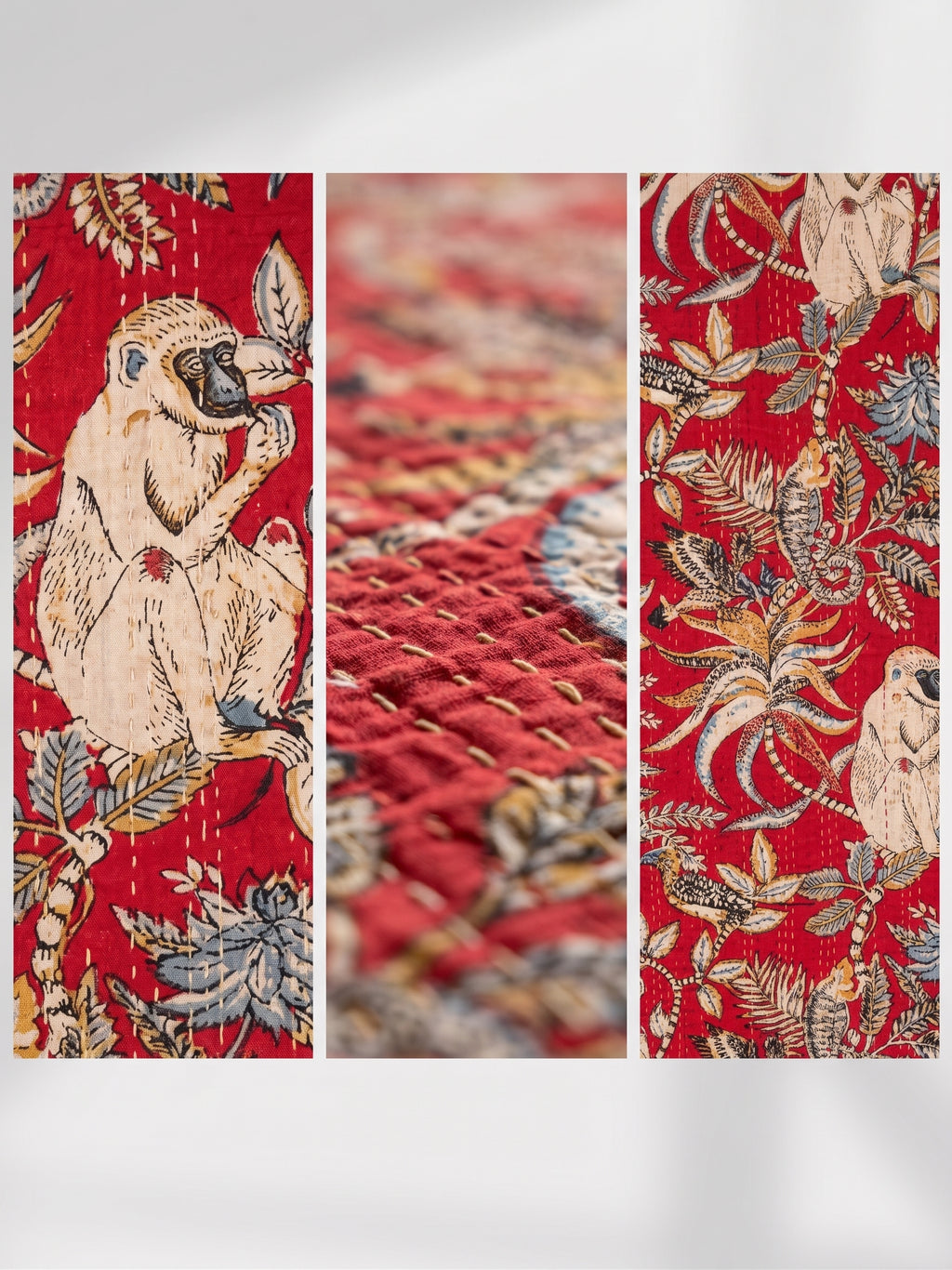 Jungle Life Cotton Hand-Made Kantha Bed-spread
