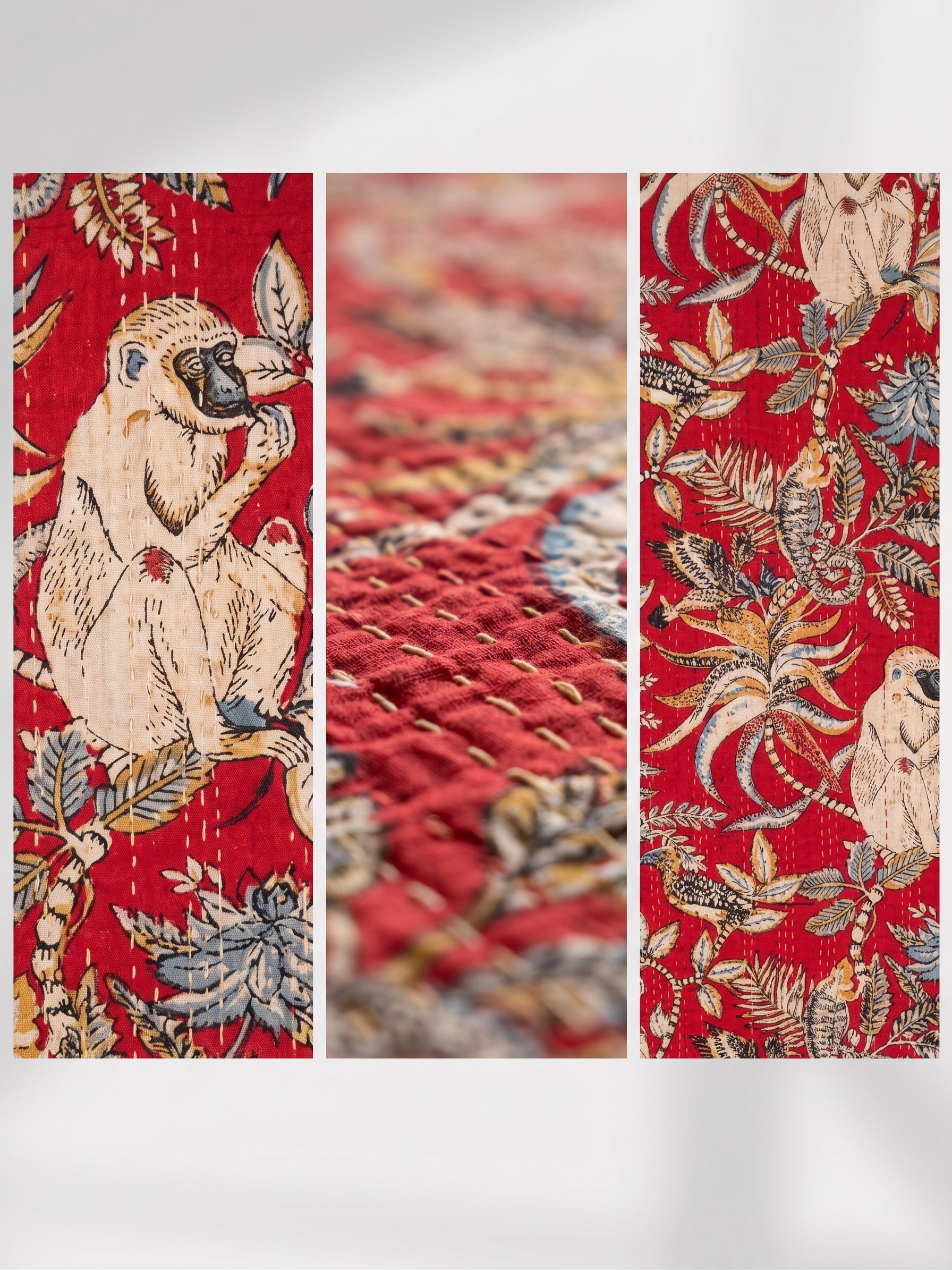 Jungle Life Cotton Hand-Made Kantha Bed-spread