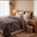Bengal Rubellite Cotton Hand-Made Kantha bed spread