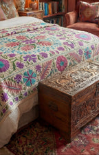 River Pebble Hand-Embroidered Cotton Throw