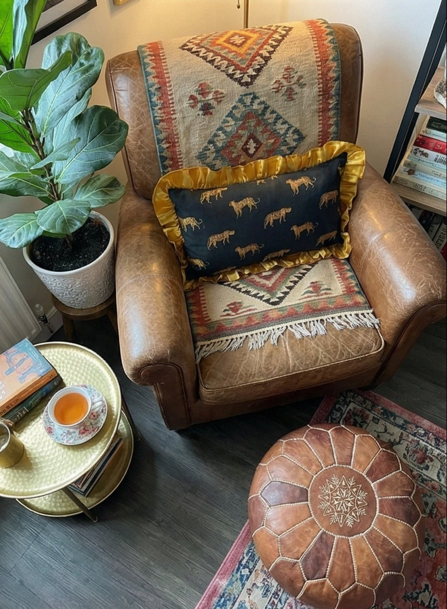 Black Leopard Cushion Cover