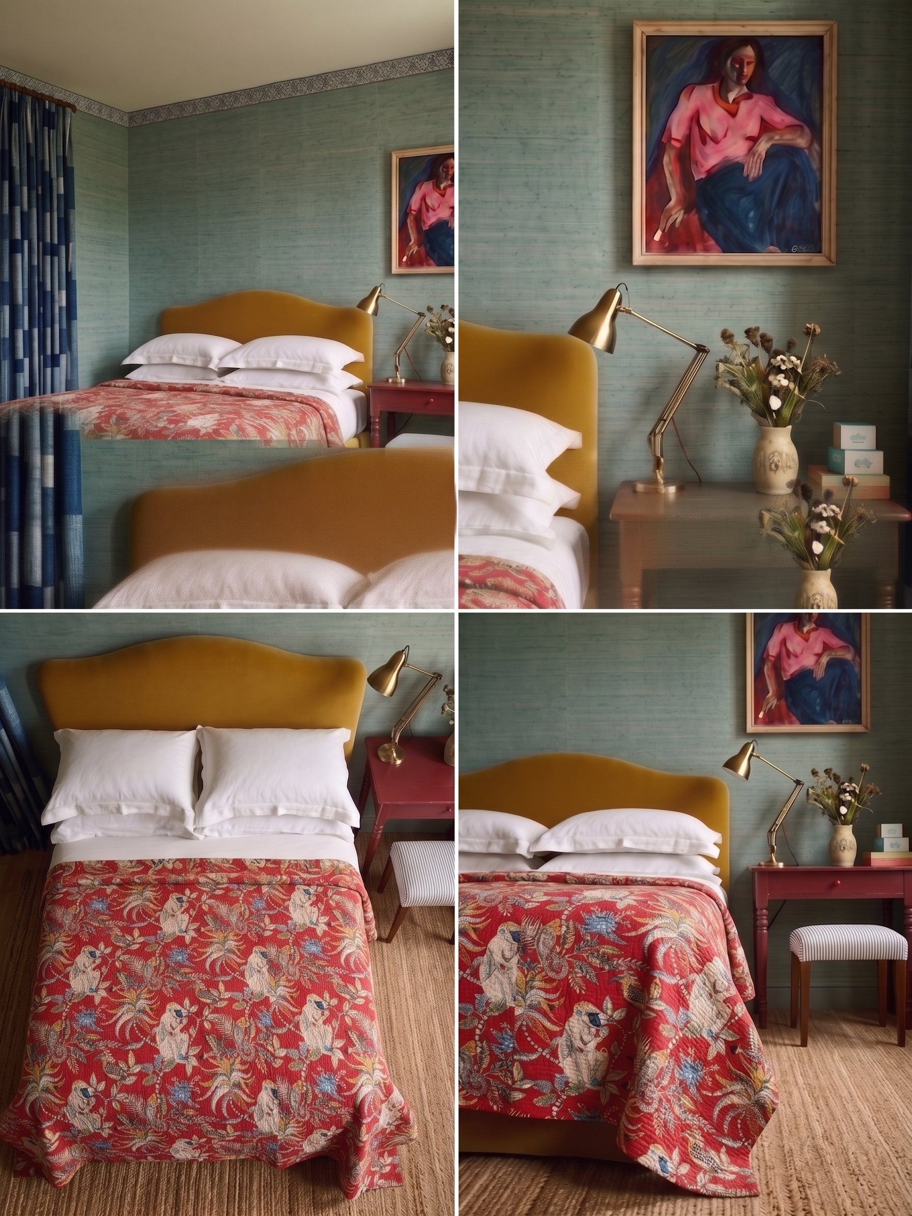 Jungle Life Cotton Hand-Made Kantha Bed-spread