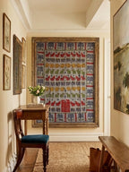 Huge Indigo Bloom Pure Cotton Artisan Wall Hanging