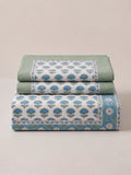 Indigo Bloom Hand Block Printed KING Bedsheet