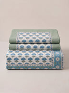 Indigo Bloom Hand Block Printed KING Bedsheet
