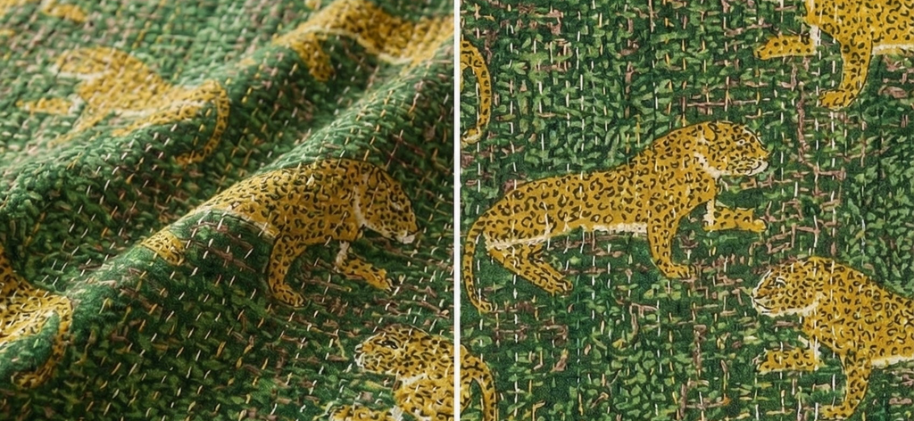 Wild Grass Safari Grand Kantha throw