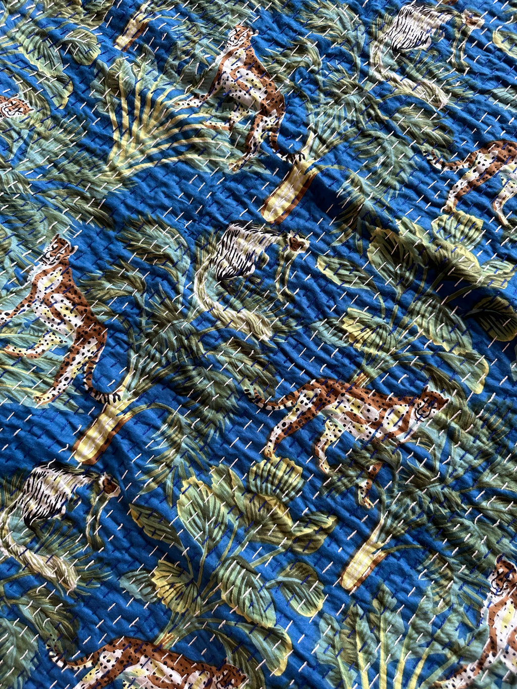 Sky Stone Cotton Reversible Kantha Throw