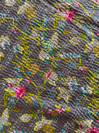Sun Marigold Cotton Reversible Kantha Throw