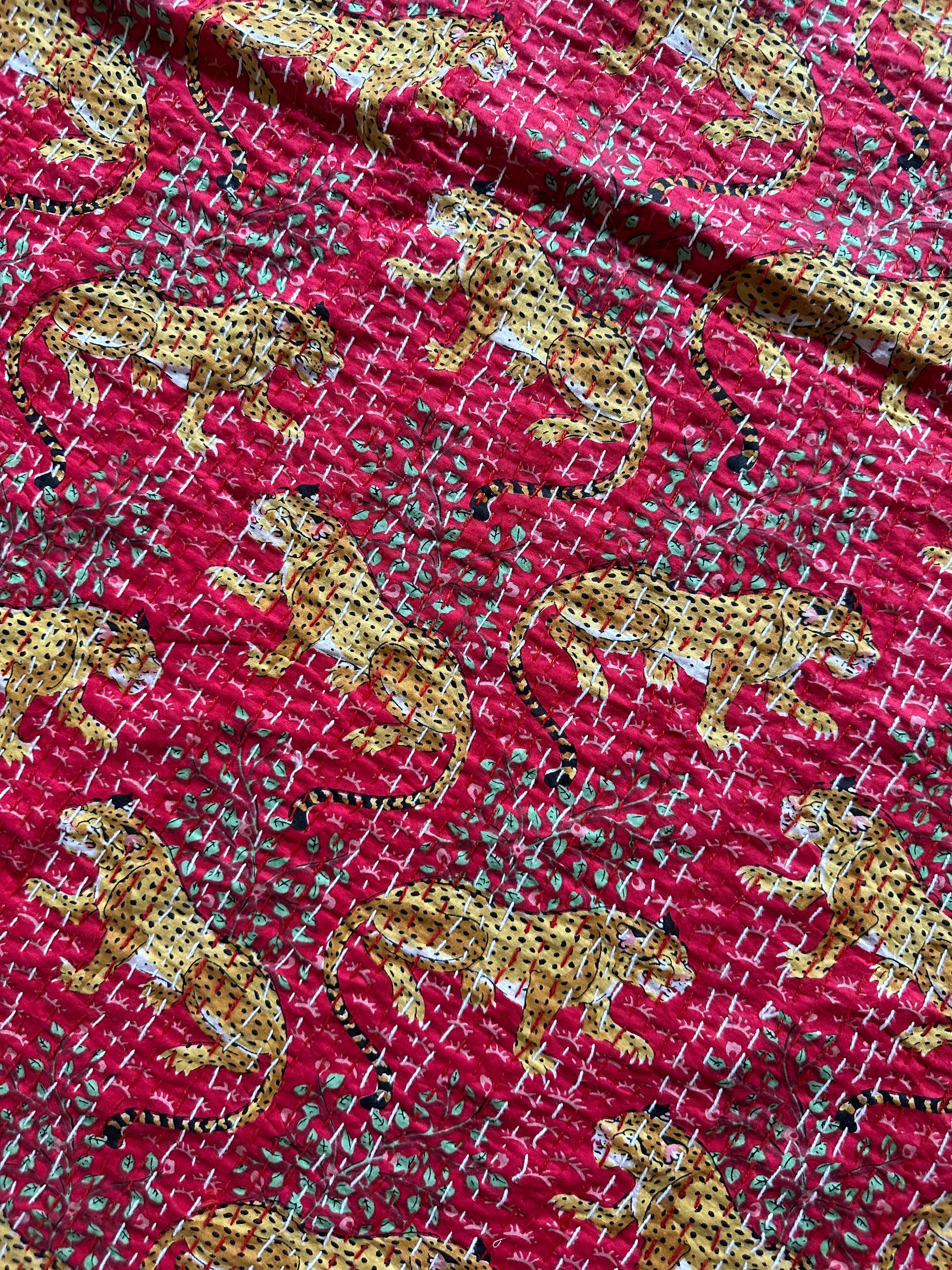 Serene Maple Cotton Reversible Kantha Throw