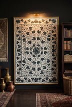 Wandering Stone Hand-Embroidered Cotton Suzani Throw