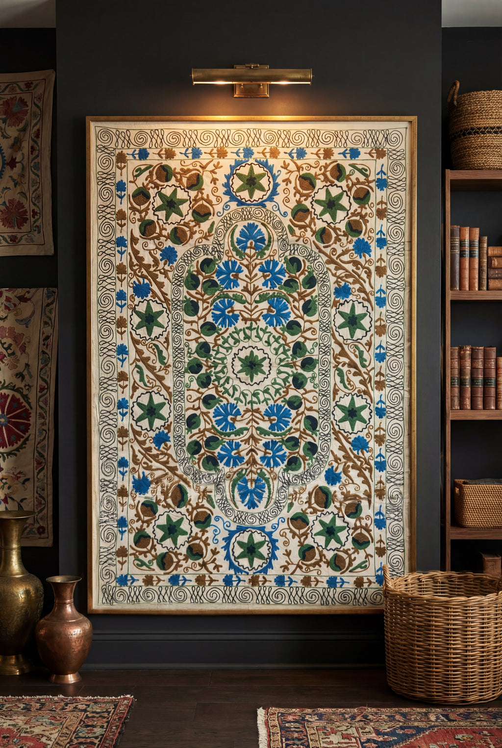 Wandering Petal Hand-Embroidered Cotton Ash Throw