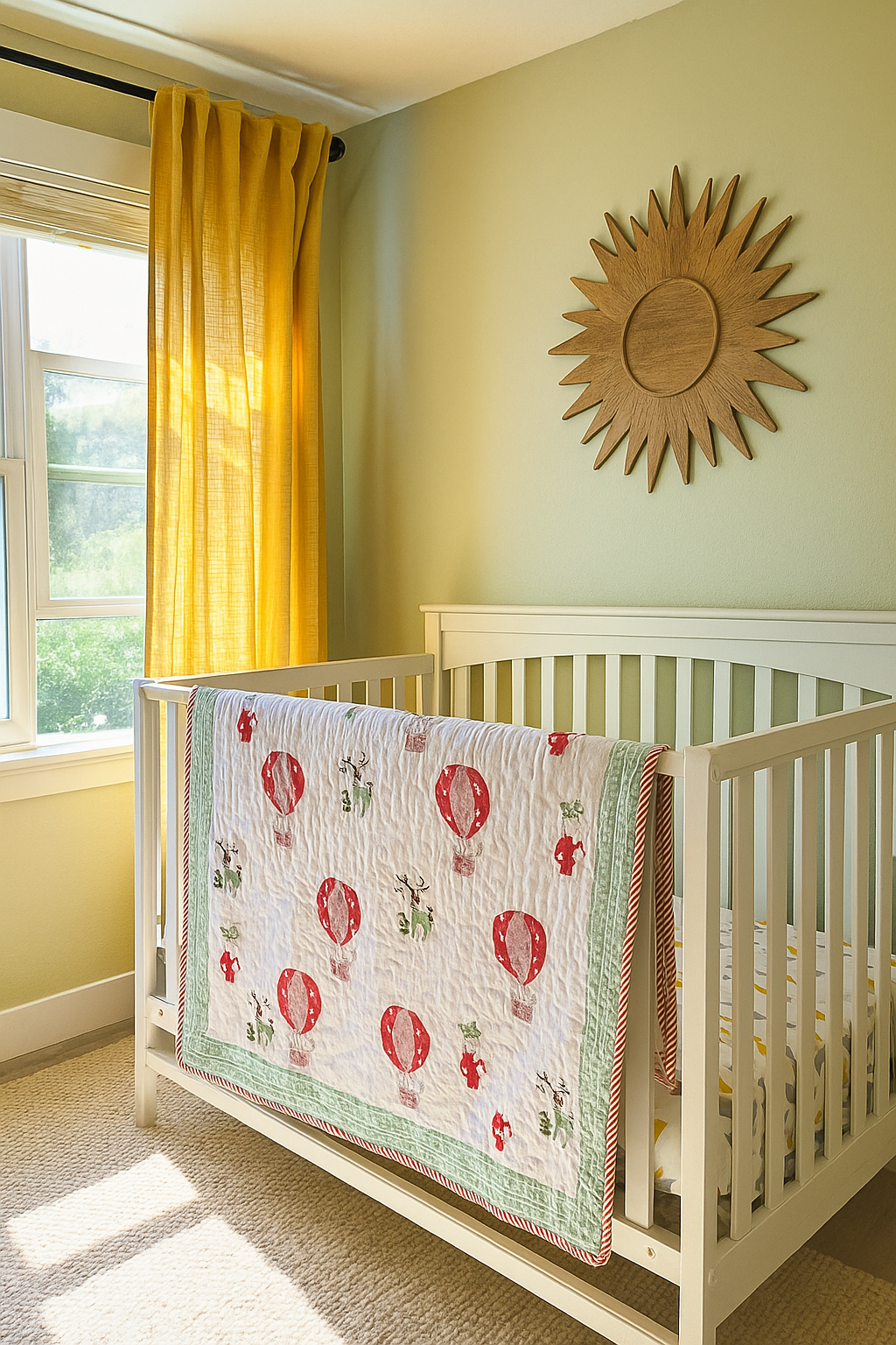 Floaty Dreams - 100% cotton Hand Made Artisnal Baby Quilt