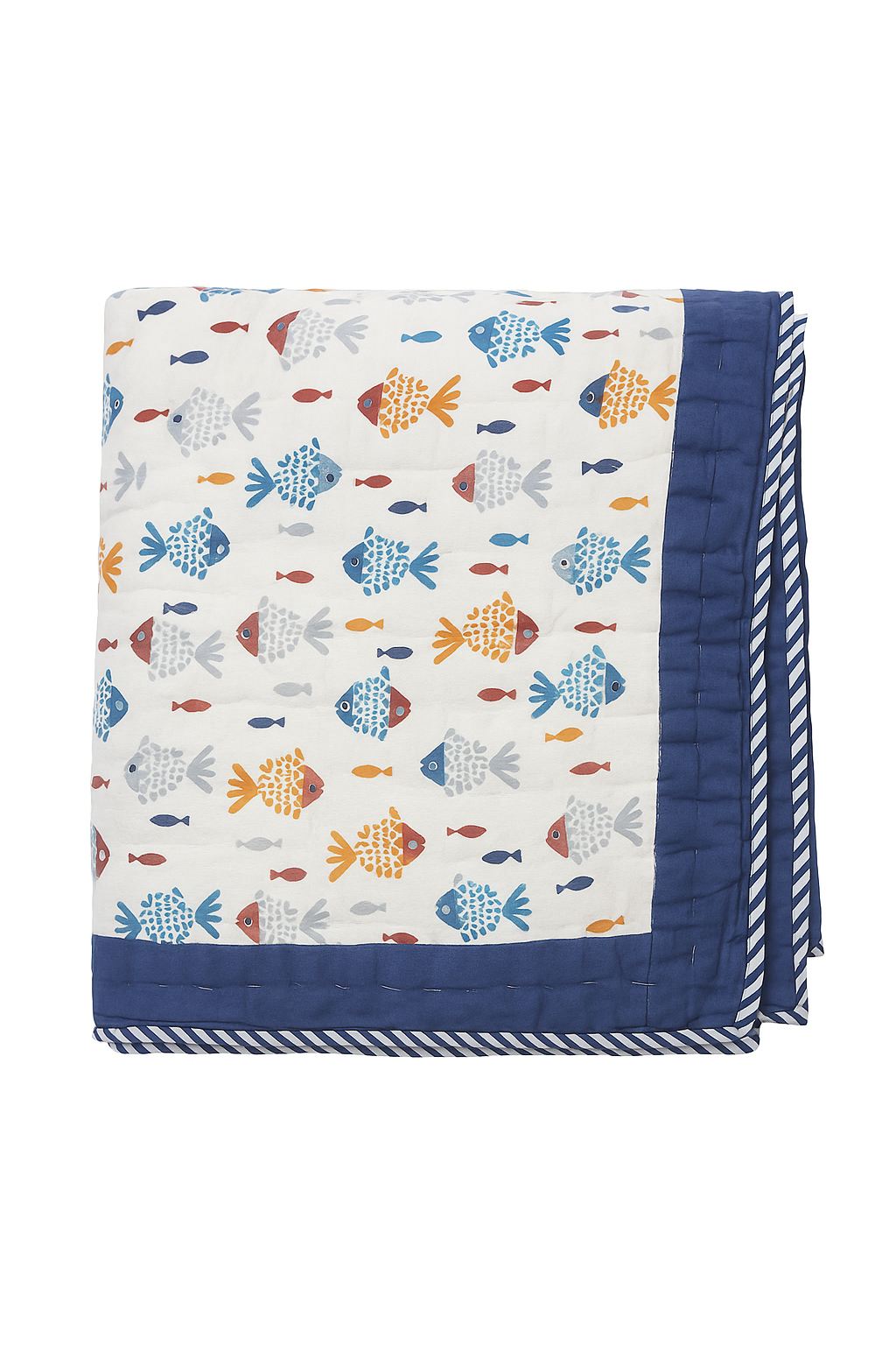 Bubbles and Giggles (Big) - 100% cotton Hand Made Artisnal Baby Quilt