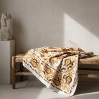 Plaid Suzani en coton brodé main Whispering Dawn
