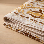 Plaid Suzani en coton brodé main Whispering Dawn