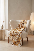 Plaid Suzani en coton brodé main Whispering Dawn