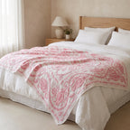 Garden Bloom Hand-Embroidered Cotton Suzani Throw