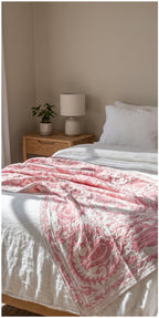 Garden Bloom Hand-Embroidered Cotton Suzani Throw