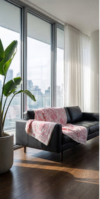 Garden Bloom Hand-Embroidered Cotton Suzani Throw