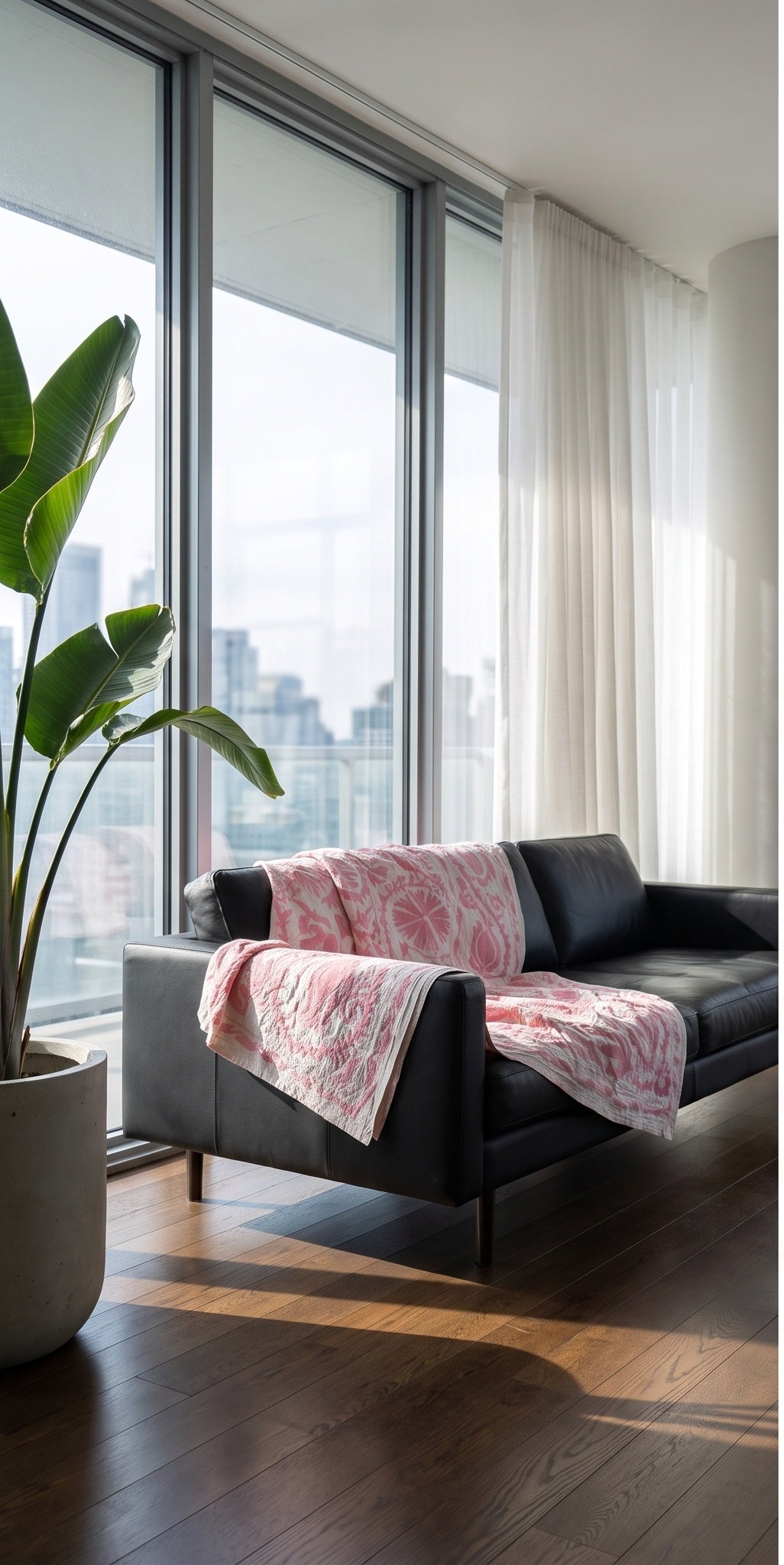 Garden Bloom Hand-Embroidered Cotton Suzani Throw