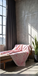 Garden Bloom Hand-Embroidered Cotton Suzani Throw