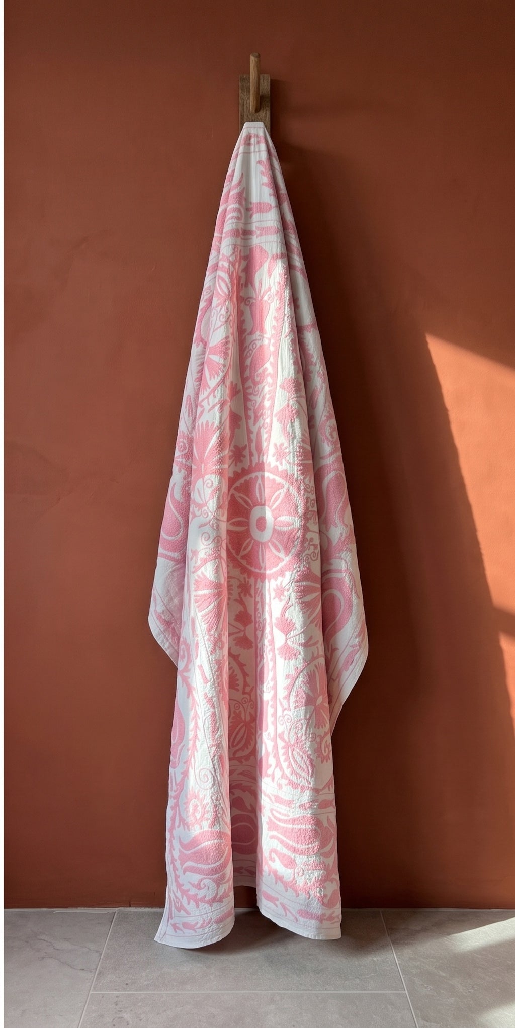 Garden Bloom Hand-Embroidered Cotton Suzani Throw