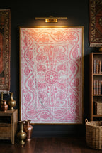 Garden Bloom Hand-Embroidered Cotton Suzani Throw