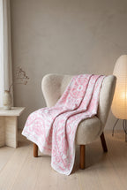 Garden Bloom Hand-Embroidered Cotton Suzani Throw