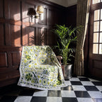 Whisper Mist Hand-Embroidered Cotton Suzani Throw