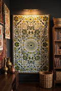 Whisper Mist Hand-Embroidered Cotton Suzani Throw