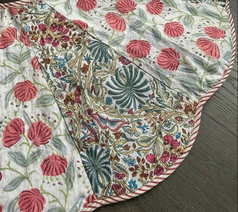 Holly Rose Patchwork Christmas Tree Skirt